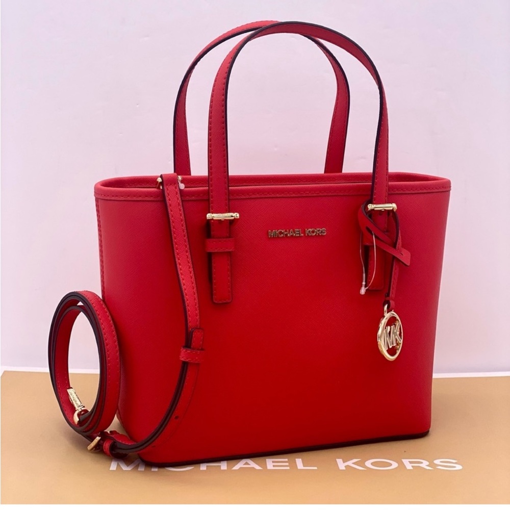 Michael Kors Jet Set Travel Extra-Small Saffiano Leather Top-Zip Tote Bag - Picture 2 of 11